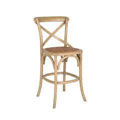 Brown Backrest Counter Stool with Foam Cushioning and Wood Frame