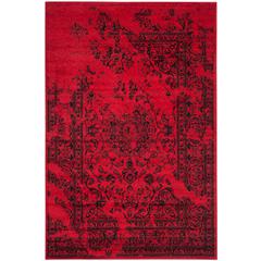 Adirondack, RED / BLACK, 4' X 6', Area Rug, ADR101F-4