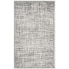 Adirondack, SILVER / IVORY, 3' X 5', Area Rug, ADR103B-3