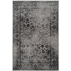 Adirondack, GREY / BLACK, 4' X 6', Area Rug, ADR109B-4