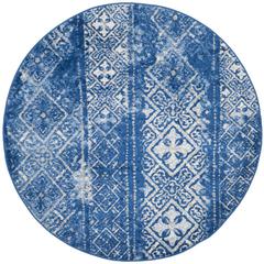Adirondack, SILVER / BLUE, 6' X 6' Round, Area Rug, ADR111F-6R