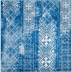 Adirondack, SILVER / BLUE, 6' X 6' Square, Area Rug, ADR111F-6SQ