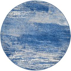Adirondack, SILVER / BLUE, 4' X 4' Round, Area Rug, ADR112F-4R