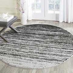 Adirondack, SILVER / BLACK, 8' X 8' Round, Area Rug, ADR113A-8R