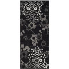 Adirondack, BLACK / SILVER, 2'-6" X 12', Area Rug, ADR114A-212