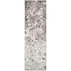 Adirondack, LIGHT GREY / PURPLE, 2'-6" X 12', Area Rug