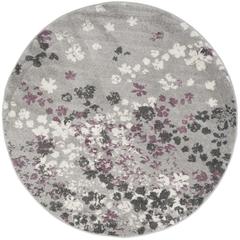 Adirondack, LIGHT GREY / PURPLE, 6' X 6' Round, Area Rug, ADR115M-6R