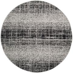 Adirondack, SILVER / BLACK, 6' X 6' Round, Area Rug, ADR116A-6R