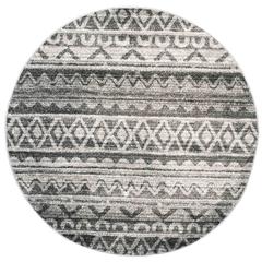 Adirondack, IVORY / CHARCOAL, 6' X 6' Round, Area Rug, ADR119N-6R