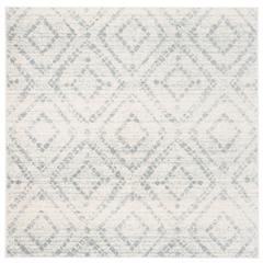 Adirondack, IVORY / LIGHT BLUE, 8' X 8' Square, Area Rug