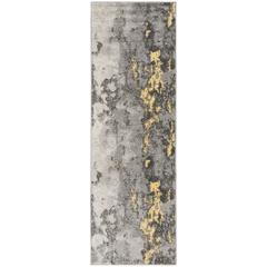 Adirondack, GREY / YELLOW, 2'-6" X 12', Area Rug