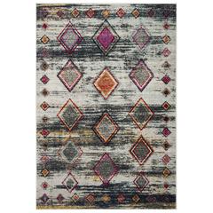 ADIRONDACK, LIGHT GREY / RED, 5'-1" X 7'-6", Area Rug, ADR205F-5