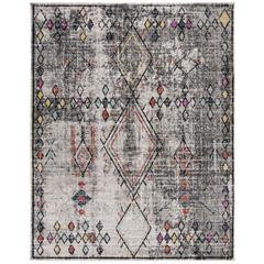ADIRONDACK, LIGHT GREY / FUCHSIA, 9' X 12', Area Rug, ADR210F-9