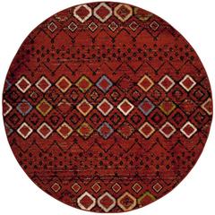 AMSTERDAM, TERRACOTTA / MULTI, 6'-7" X 6'-7" Round, Area Rug