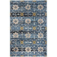 AMSTERDAM, BLUE / CREME, 5'-1" X 7'-6", Area Rug
