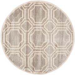 AMHERST, LIGHT GREY / IVORY, 7' X 7' Round, Area Rug, AMT411B-7R