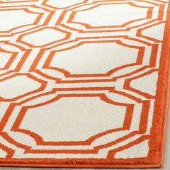 AMHERST, IVORY / ORANGE, 6' X 9', Area Rug, AMT411F-6