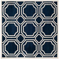 AMHERST, NAVY / IVORY, 7' X 7' Square, Area Rug, AMT411P-7SQ