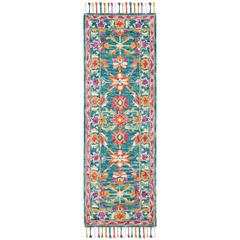 ASPEN, TURQUOISE / PURPLE, 2'-3" X 9', Area Rug