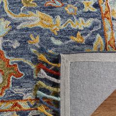 ASPEN, BLUE / RUST, 3' X 5', Area Rug, APN116M-3