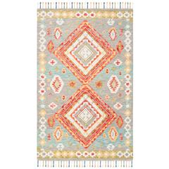 ASPEN, GREY / RED, 4' X 6', Area Rug