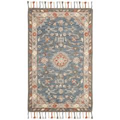 ASPEN, BLUE / RUST, 4' X 6', Area Rug, APN123A-4