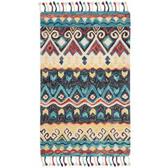 ASPEN, BLUE / RED, 4' X 6', Area Rug, APN137A-4