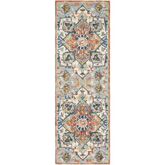 ASPEN, BLUE / RUST, 2'-3" X 5', Area Rug, APN312A-25