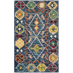 ASPEN, NAVY / GOLD, 4' X 6', Area Rug