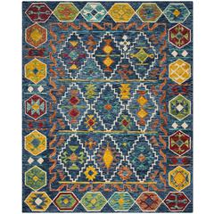 ASPEN, NAVY / GOLD, 9' X 12', Area Rug
