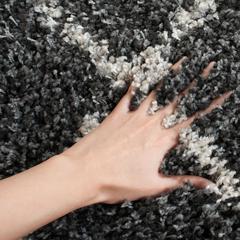 ARIZONA SHAG, ANTHRACITE / BEIGE, 6'-7" X 6'-7" Round, Area Rug