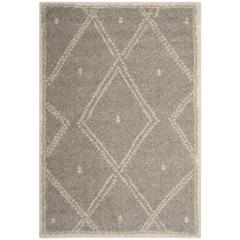 ARIZONA SHAG, GREY / IVORY, 5'-1" X 7'-6", Area Rug, ASG748D-5