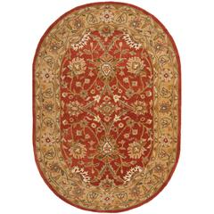 ANTIQUITY, RUST / GOLD, 7'-6" X 9'-6" Oval, Area Rug