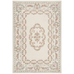 AUBUSSON, IVORY / PINK, 5' X 8', Area Rug