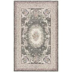 AUBUSSON, IVORY / CHARCOAL, 5' X 8', Area Rug