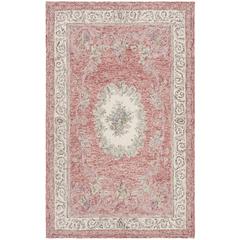 AUBUSSON, RED / IVORY, 5' X 8', Area Rug