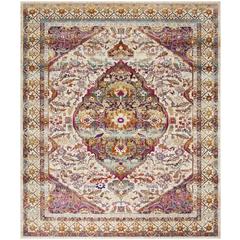 BALDWIN, IVORY / FUCHSIA, 9' X 12', Area Rug