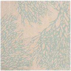 BELLA, BEIGE / BLUE, 7' X 7' Square, Area Rug