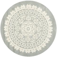 BELLA, GREY / IVORY, 7' X 7' Round, Area Rug, BEL122A-7R