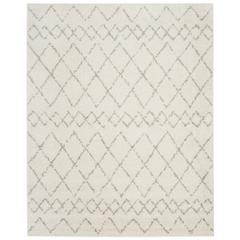 BERBER SHAG, CREAM / LIGHT GREY, 9' X 12', Area Rug