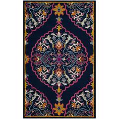 Bellagio, NAVY BLUE / MULTI, 6' X 9', Area Rug