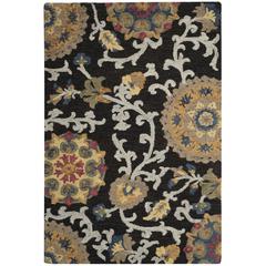BLOSSOM, CHARCOAL / MULTI, 6' X 9', Area Rug
