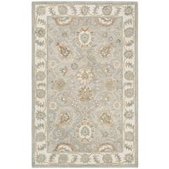 BLOSSOM, AQUA / IVORY, 5' X 8', Area Rug