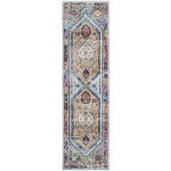 BRISTOL, BLUE / CAMEL, 2'-3" X 6', Area Rug