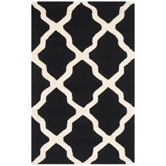CAMBRIDGE, BLACK / IVORY, 2'-6" X 12', Area Rug, CAM121E-212