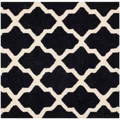 CAMBRIDGE, BLACK / IVORY, 6' X 6' Square, Area Rug, CAM121E-6SQ