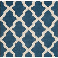 CAMBRIDGE, NAVY BLUE / IVORY, 6' X 6' Square, Area Rug, CAM121G-6SQ