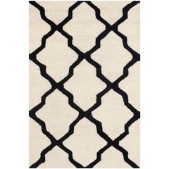 CAMBRIDGE, IVORY / BLACK, 2'-6" X 4', Area Rug, CAM121W-24