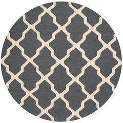 CAMBRIDGE, DARK GREY / IVORY, 6' X 6' Round, Area Rug, CAM121X-6R