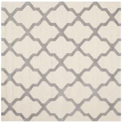 CAMBRIDGE, IVORY / SILVER, 6' X 6' Square, Area Rug, CAM121Y-6SQ